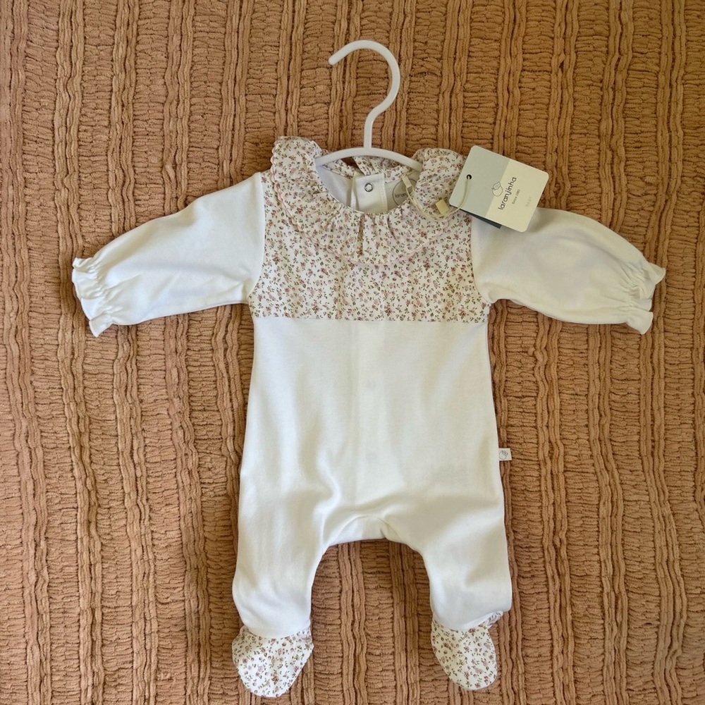 Floral White Baby One Piece